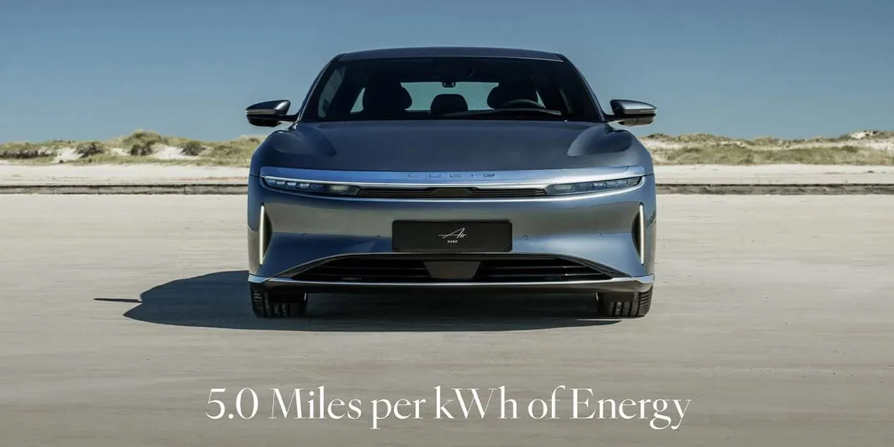 Lucid, yeni elektrikli Air Pure'ın üretilmiş en verimli otomobil olduğunu iddia ediyor