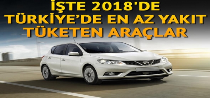 2018 yılında Türkiye’de en az yakıt tüketen araçların listesi