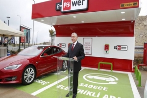 PO'dan elektrikli araç için ilk şarj noktası!