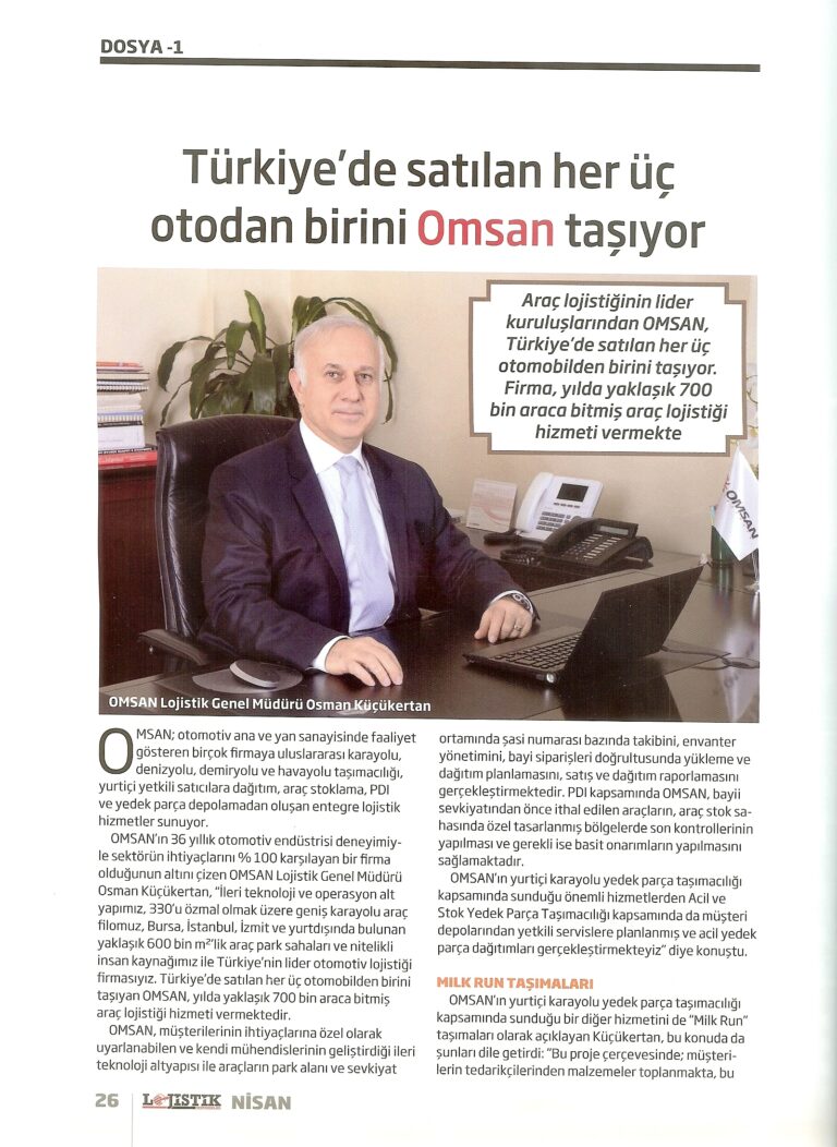 Türkiye'de satılan her üç otodan birini Omsan taşıyor.