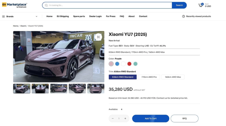 Çin'den Avrupa'ya kapıya teslim elektrikli araç satışı başladı